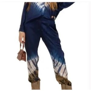 Young Fabulous & Broke Satin Tie Dye Ombre Jensen Jogger Pants - size Small